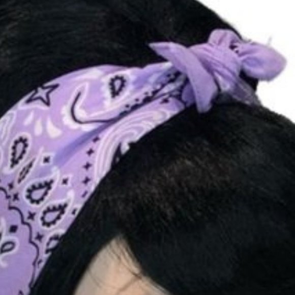 Lavender Paisley Rockabilly Bandana Tie Headband - Picture 10 of 13